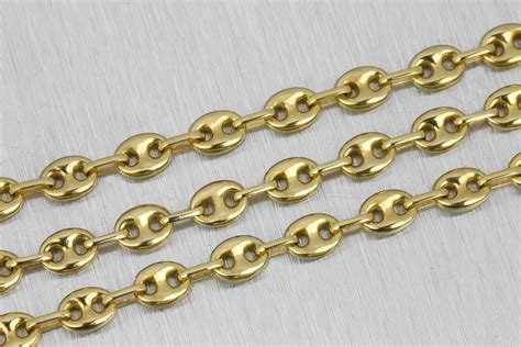 gucci link chain 14k gold|Gucci puffed mariner chain link.